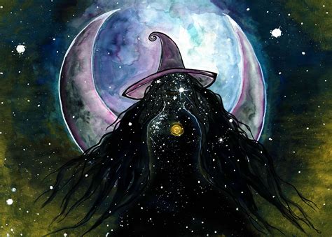 Cosmic halloween celestial witch